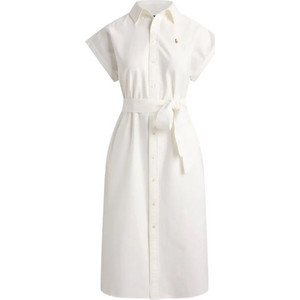 Polo Ralph Lauren Midi Καλοκαιρινό Φόρεμα Σεμιζιέ Λευκό 211A12907002-100