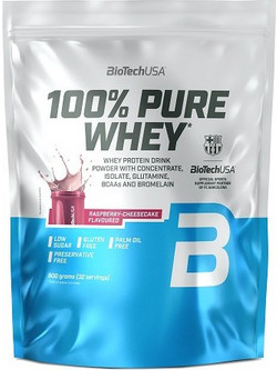 Biotech USA 100% Pure Whey Raspberry Cheesecake Πρωτεΐνη Ορού Γάλακτος Γράμμωσης Χωρίς Γλουτένη 900gr