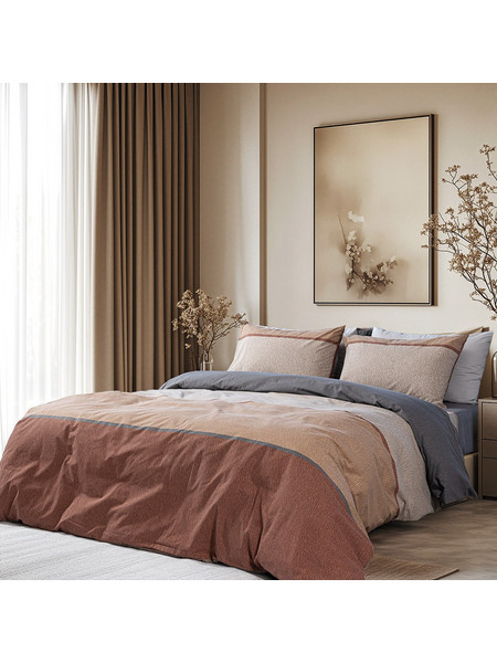 Beauty Home Σετ Πάπλωμα Υπέρδιπλο 220x240 Moments Art 12565 Καφέ Ανθρακί
