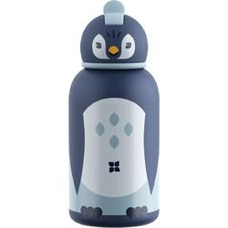 Waterdrop Pinguin Παιδικό Παγούρι Ανοξείδωτο με Καλαμάκι Μπλε 400ml