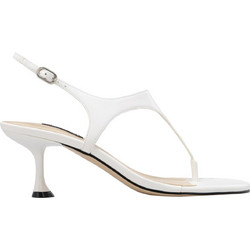 Nine West NOIR3 Γυναικεία Πέδιλα Δερμάτινα Λευκά με Λεπτό Χαμηλό Τακούνι 14-140