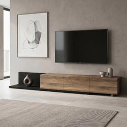 Megapap Έπιπλο Τηλεόρασης Μοριοσανίδα Καρυδί Μ260xΠ41.8xΥ33.5cm Enstey GP042-0249,3
