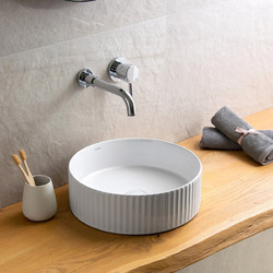 Karag LT 3283-S Επικαθήμενος Νιπτήρας Μπάνιου Στρογγυλός Πορσελάνης 36x11.5cm Λευκός