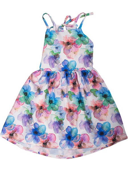 Serafino Παιδικό Φόρεμα Floral Μωβ Μπλε 6593