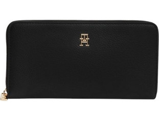 Tommy Hilfiger Μεγάλο Γυναικείο Πορτοφόλι με Φερμουάρ Μαύρο AW0AW18483-BDS