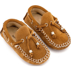 Babywalker Βαπτιστικά Μοκασίνια για Αγόρι Δερμάτινα Ανατομικά Ταμπά BW4139