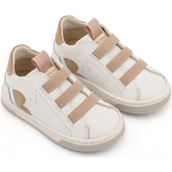 Babywalker Βαπτιστικά Sneakers για Αγόρι Δερμάτινα Ανατομικά Λευκά Μπεζ EXC8005