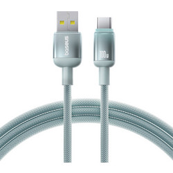 Baseus E0420801 Braided USB-A to USB-C 100W 2m Blue Green