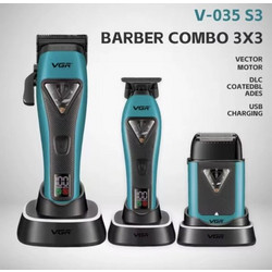 VGR V-035 Green Σετ Ξυριστική + Κουρευτική + Trimmer