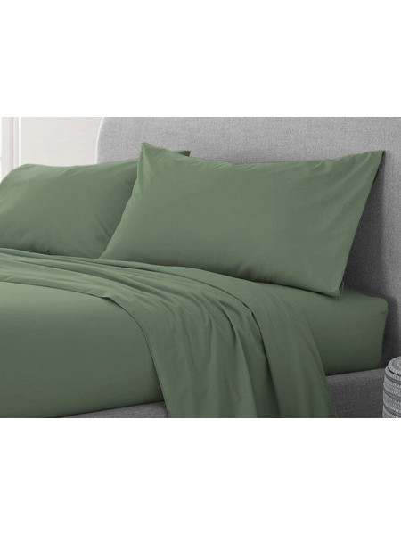 Γαρύφαλλο Σεντόνι King Size Βαμβακερό με Λάστιχο 180x200+30 Reactive Χακί