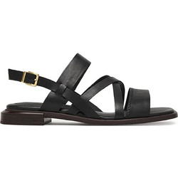 Clarks Δερμάτινα Γυναικεία Σανδάλια Μαύρα 2618580-0