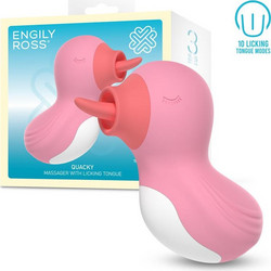 Engily Ross Quacky Massager with Licking Tongue Κλειτοριδικός Δονητής Ροζ