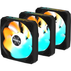 Gigabyte EZ Chain RVS Case Fan 120mm ARGB με Σύνδεση 3-Pin 4-Pin PWM 3τμχ Black