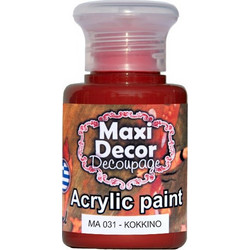 Maxi Decor 031 Red Ακρυλικό Χρώμα Ζωγραφικής 60ml