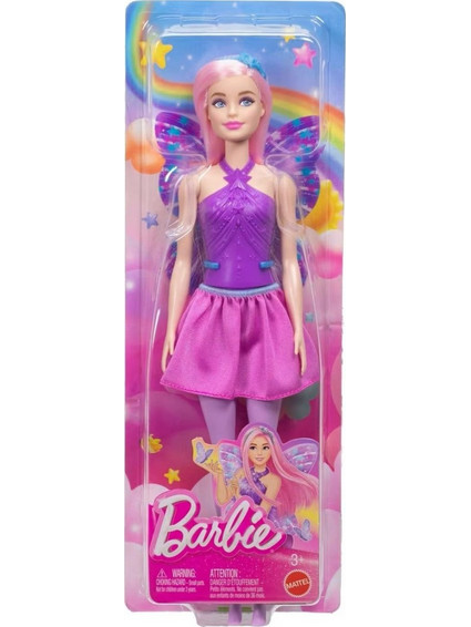 Mattel Barbie Νεράιδα με Ροζ Μαλλιά & Μωβ Φόρεμα