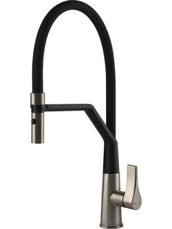 Gessi Proton 17191G-149 Μπαταρία Κουζίνας Πάγκου Διπλής Παροχής Ανάμεικτη με Εύκαμπτο Ρουξούνι Μαύρη