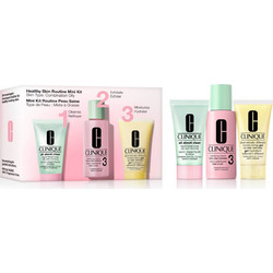 Clinique All About Clean Liquid Facial Soap Oily Skin 30ml + Clarifying Lotion 3 Twice A Day Exfoliator 60ml + Dramatically Different Moisturizing Gel Oil-Free 30ml