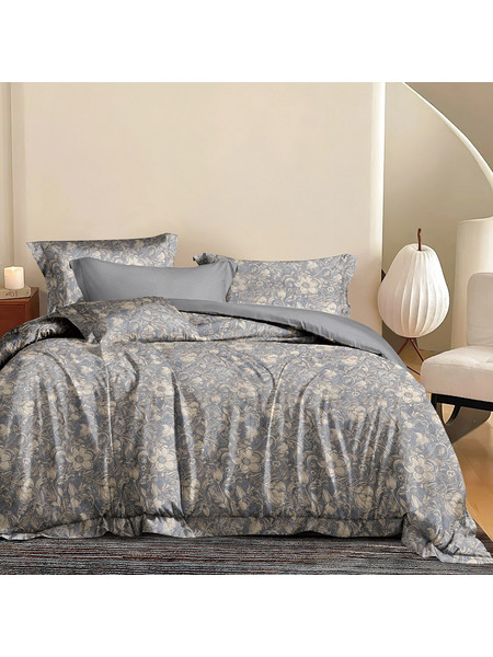 Beauty Home Σετ Πάπλωμα Υπέρδιπλο 220x240 Memories Art 12679 Γκρι