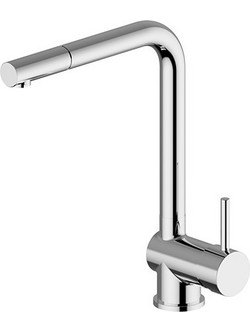 Zipponi CU522 Μπαταρία Κουζίνας Πάγκου Διπλής Παροχής Ανάμεικτη με Ντουζ Inox