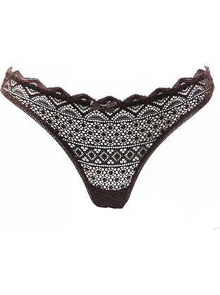 Papatya Γυναικείο Sexy String με Δαντέλα Σοκολατί 4279