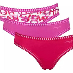 Sloggi Go Crush Mini Βαμβακερά Γυναικεία Slip Φούξια 3Pack 10219685-V005