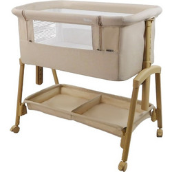 Asalvo Bedside Λίκνο με Στρώμα & Πλαϊνό Άνοιγμα Μπεζ AS24251