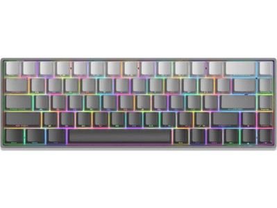 White Shark Nunchaku Μηχανικό Gaming Πληκτρολόγιο 65% με Roserift Διακόπτες RGB Grey