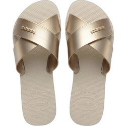 Havaianas Aqua Metallic Γυναικείες Παντόφλες Καλοκαιρινές Αντιολισθητικές Χρυσές 4148866-00121