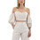Moutaki Γυναικείο Καλοκαιρινό Crop Top Βαμβακερό Εκρού 25.01.05