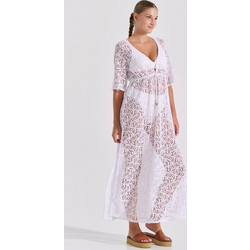Milena By Paris Γυναικείο Καφτάνι Παραλίας Μακρύ Λευκό 40316
