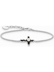 Thomas Sabo Γυναικείο Βραχιόλι Αλυσίδα με Σταυρό από Ασήμι 925 με Ζιργκόν & Πέρλα A2173-167-11