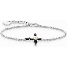 Thomas Sabo Γυναικείο Βραχιόλι Αλυσίδα με Σταυρό από Ασήμι 925 με Ζιργκόν & Πέρλα A2173-167-11