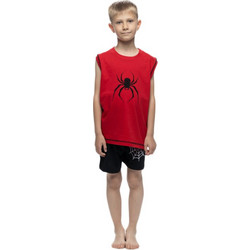 Galaxy Spider Παιδική Πιτζάμα Βαμβακερή Καλοκαιρινή Κόκκινη Μαύρη 304-55