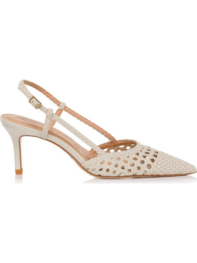 Primadonna Γόβες Slingback Δερμάτινες με Τακούνι Στιλέτο Λευκές 03536EI