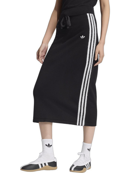 Adidas Originals Μίντι Φούστα Υφασμάτινη Ψηλόμεση Μαύρη KS9373