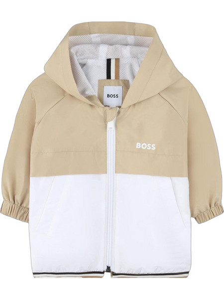 Hugo BOSS Παιδικό Μπουφάν Softshell Αδιάβροχο Μπεζ Λευκό J52122-249
