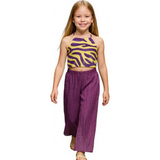 Serafino Παιδικό Crop Top Αμάνικο Μωβ Κίτρινο 6507