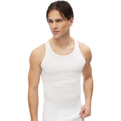 Minerva Αμάνικα Ανδρικά Φανελάκια Βαμβακερά Σετ 2Pack Λευκά 90-11050
