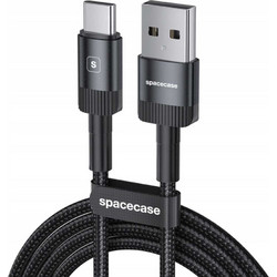 Spacecase Braided USB-A to USB-C 1m Black 5905719072537