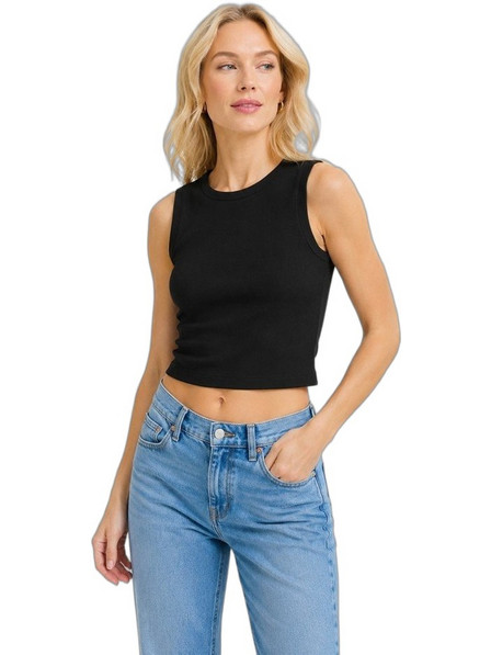 JDY Γυναικείο Καλοκαιρινό Crop Top Ριπ Σοκολατί 15352287