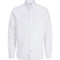 Jack & Jones Ανδρικό Πουκάμισο Βαμβακερό Μακρυμάνικο Κανονική Γραμμή Λευκό 12298763