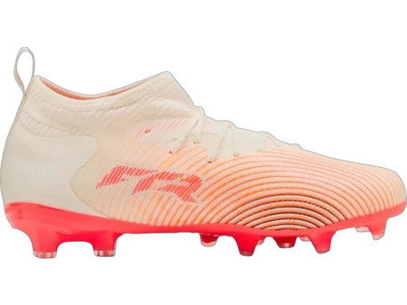 Puma Uture 9 Match FG/AG 109187-01 Παιδικά Ποδοσφαιρικά Παπούτσια με Τάπες και Καλτσάκι Μπεζ Πορτοκαλί