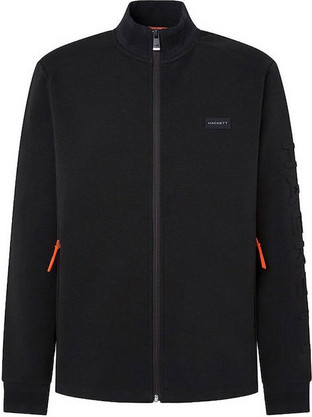 Hackett Ανδρική Ζακέτα Fleece με Φερμουάρ Μαύρη HM581295