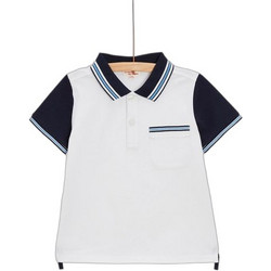 Dpam Παιδικό Polo Κοντομάνικο Λευκό Navy Μπλε TOPOPOL