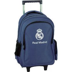 Back Me UP Real Madrid Σχολική Τσάντα Τρόλεϊ Δημοτικού Navy Μπλε 381-01074