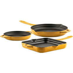Hosse Kitchen Dijon Σετ Τηγάνια Μαντεμένια με Αντικολλητική Επίστρωση Εμαγιέ 3τμχ HOSSE153