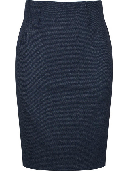 Conquista Μίντι Φούστα Υφασμάτινη Ψηλόμεση Pencil Navy Μπλε C241-160-41