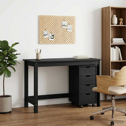 vidaXL Σετ Γραφείο Υπολογιστή από Μασίφ Ξύλο 75x50x112cm 3438772
