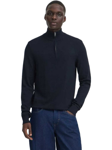 Blend Ανδρικό Πουλόβερ με Φερμουάρ Navy Μπλε 20720817