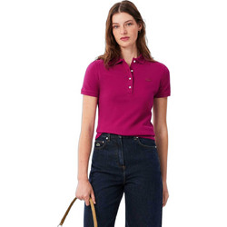 Lacoste Γυναικεία Μπλούζα Polo Κοντομάνικη Φούξια 3PF5462
